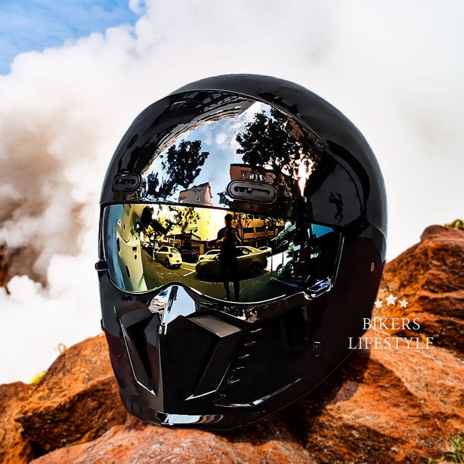 Motorcycle Helmet | Retro Classic Design | DOT & ECE Approved | Anti-Scratch & Fog-Resistant Visor