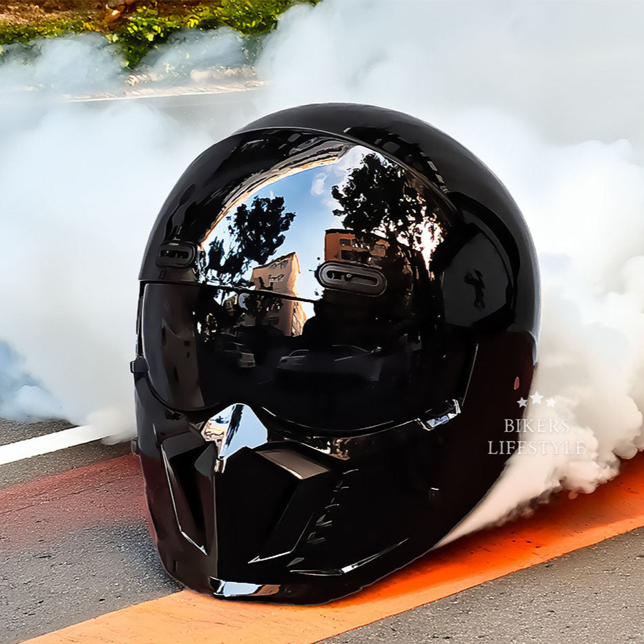 Motorcycle Helmet | Retro Classic Design | DOT & ECE Approved | Anti-Scratch & Fog-Resistant Visor
