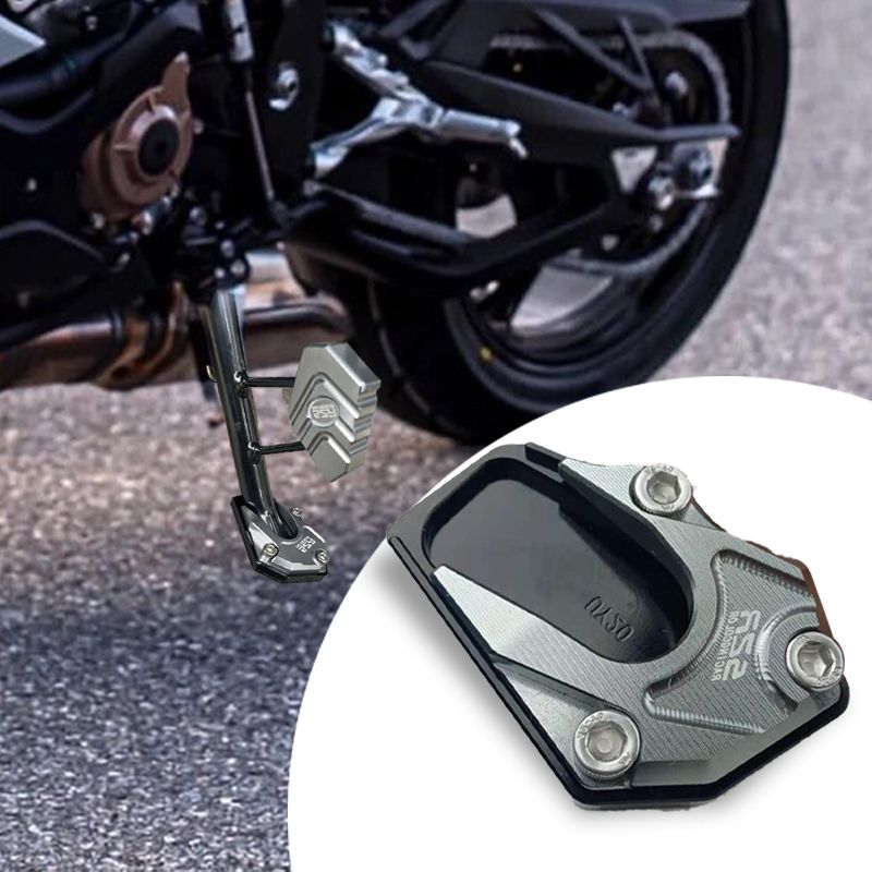 Motorcycle Kickstand Enlarger Plate | Aluminum Non-Slip Extension | Easy Mount | Prevents Sinking