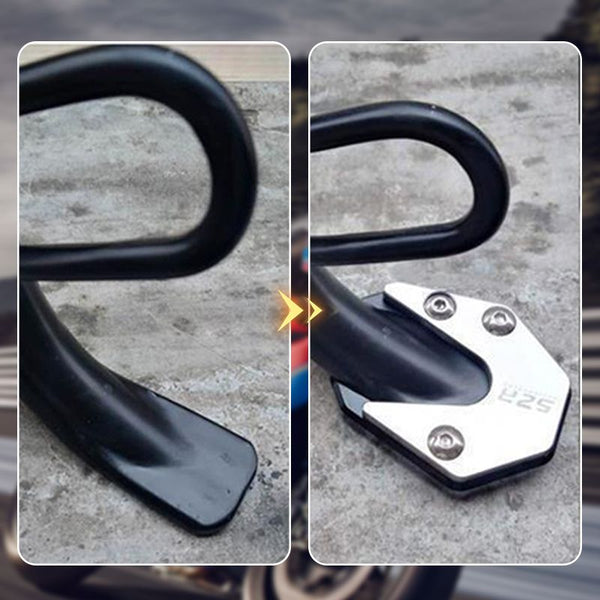 Motorcycle Side Stand Extension Plate | Wide Anti-Slip Base | Aluminum | Stable Parking