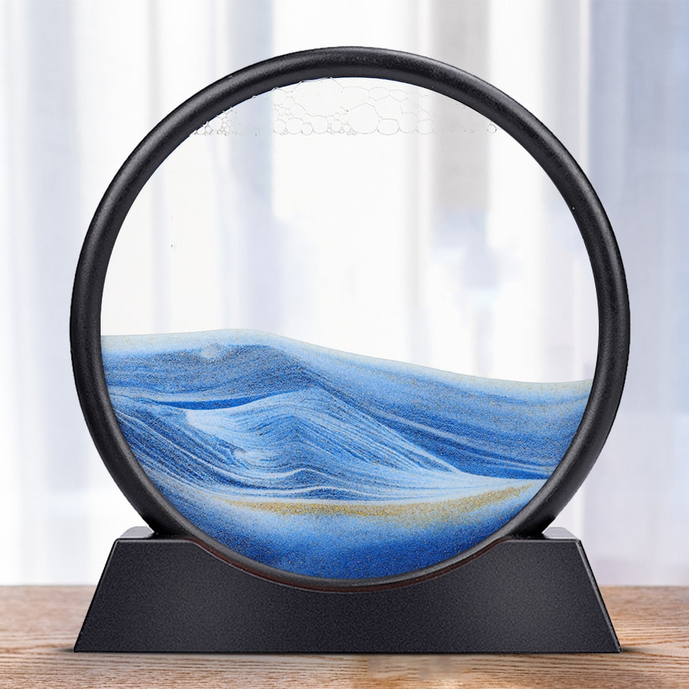 Moving Sand Art Sculpture | Rotating Sand Scenes | Glass Display & LED Mood Light | Stress Relief
