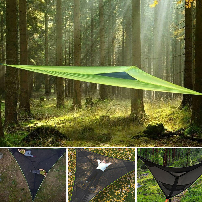 Multi-Person Camping Hammock | Three-Point Anchor Suspension | Durable Nylon