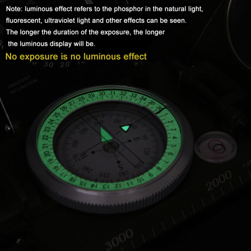 Navigation Compass | Sighting Lens & Clinometer | Luminous Dial | Waterproof Aluminum Case