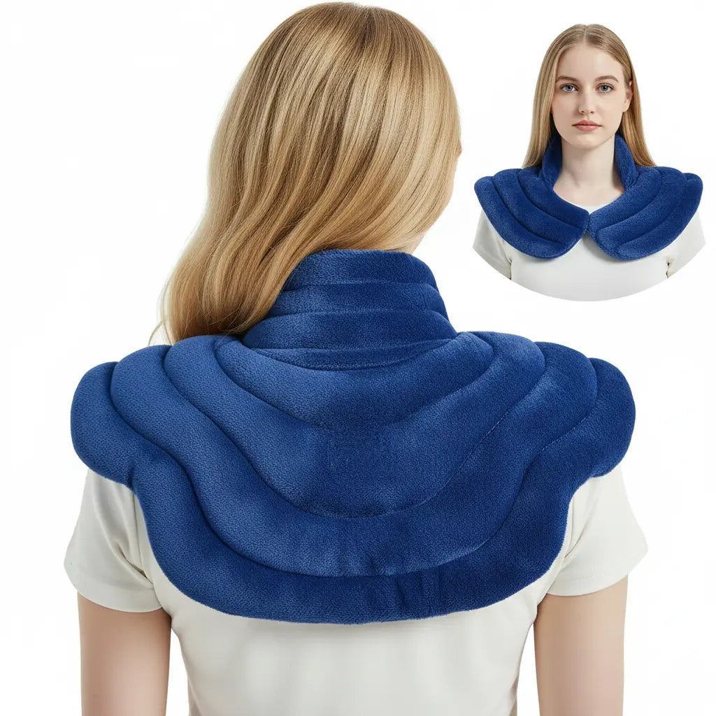 Neck Heating Pad | Microwavable & Freezer-Ready | Flaxseed Fill & Minky Cover | Tension Relief