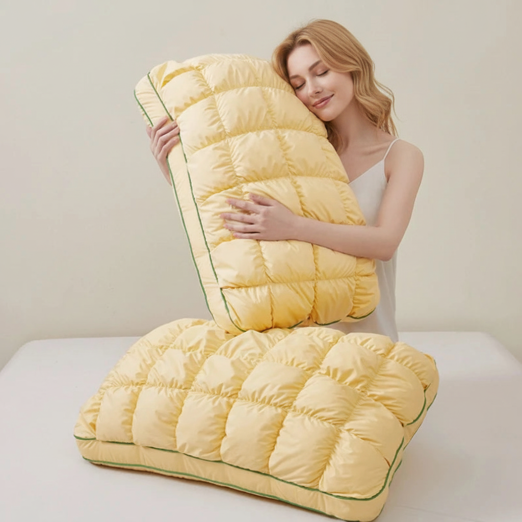 Neck Pillow | Fluffy Cotton & Polyester Fill | Ergonomic Rounded Design | Machine-Washable Cover