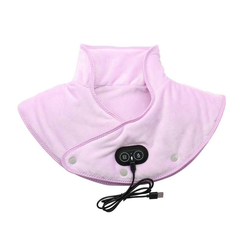Neck & Shoulder Heating Pad | Heat & Vibration Massage | USB Powered, Auto Shutoff