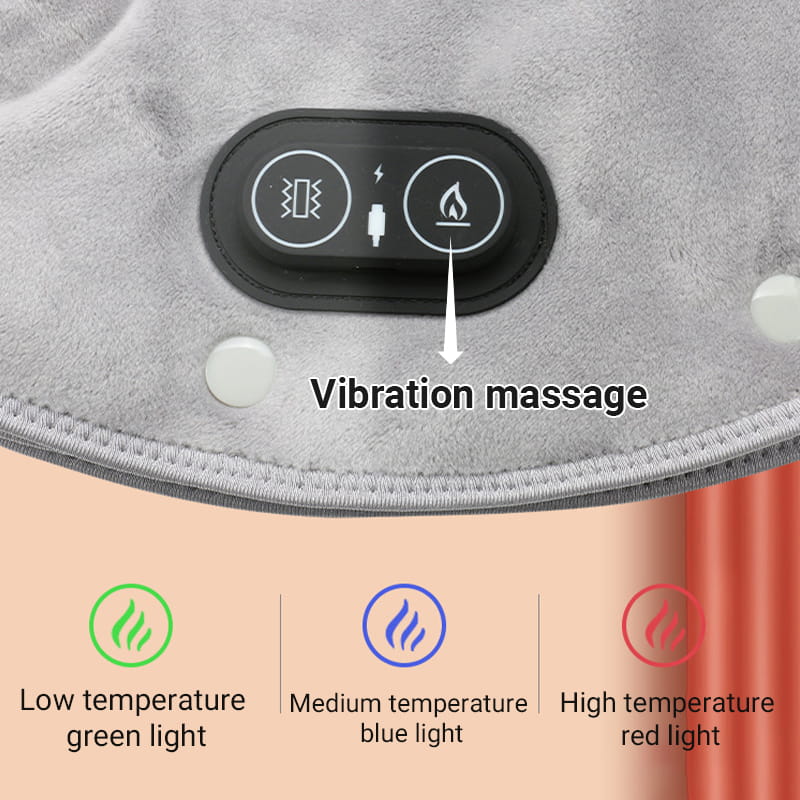 Neck & Shoulder Heating Pad | Heat & Vibration Massage | USB Powered, Auto Shutoff