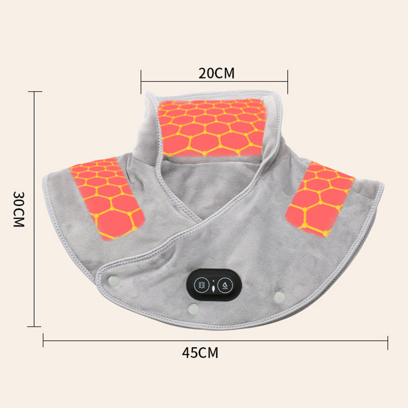 Neck & Shoulder Heating Pad | Heat & Vibration Massage | USB Powered, Auto Shutoff