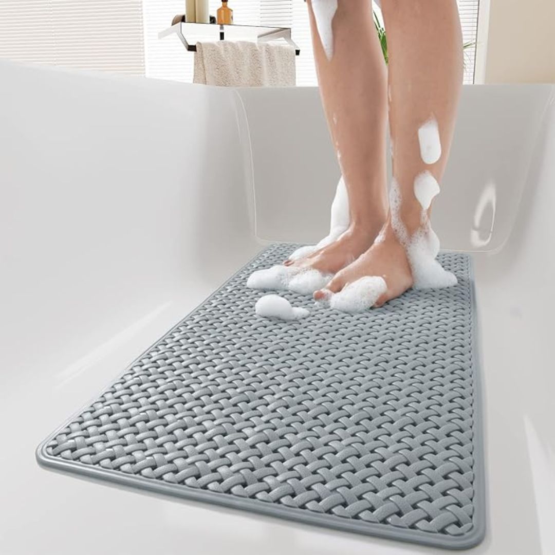Non-Slip Bathtub Mat | Secure Suction Cups | Rubber | 16x28 in
