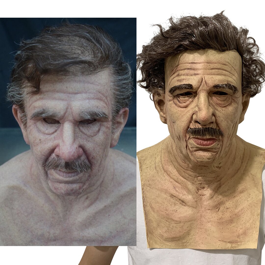 Old Man Halloween Mask | Realistic Movable Mouth | Natural Latex | Comfortable Fit