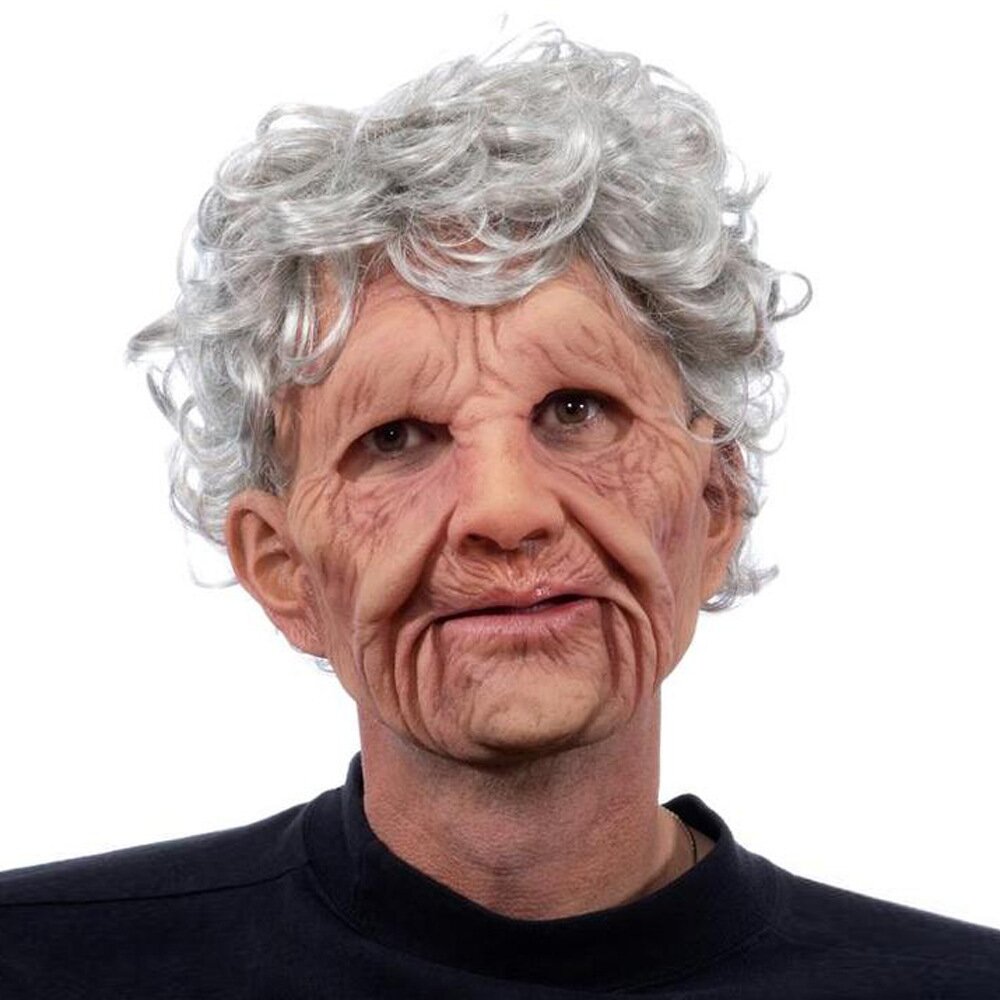 Old Man Halloween Mask | Realistic Movable Mouth | Natural Latex | Comfortable Fit