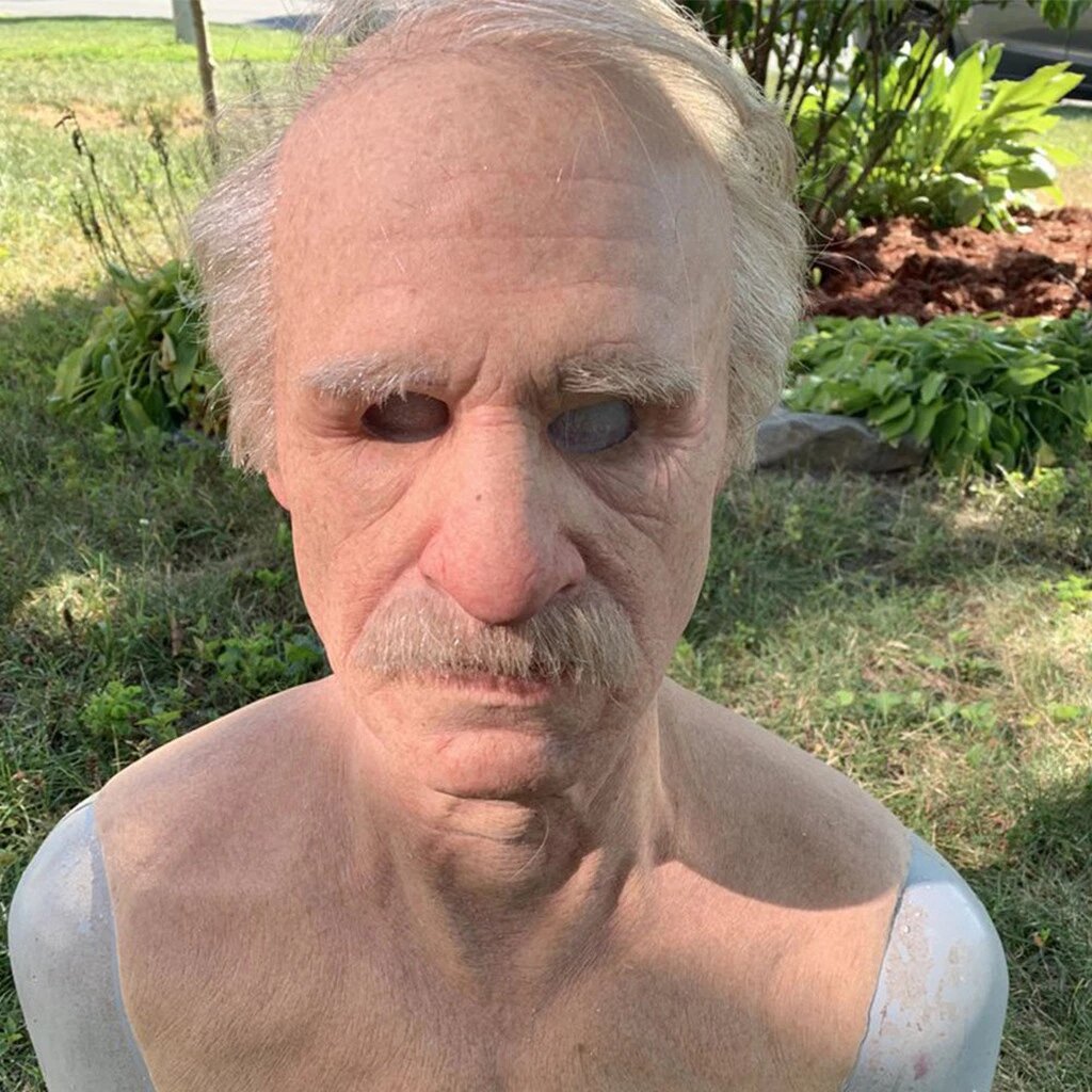 Old Man Halloween Mask | Realistic Movable Mouth | Natural Latex | Comfortable Fit
