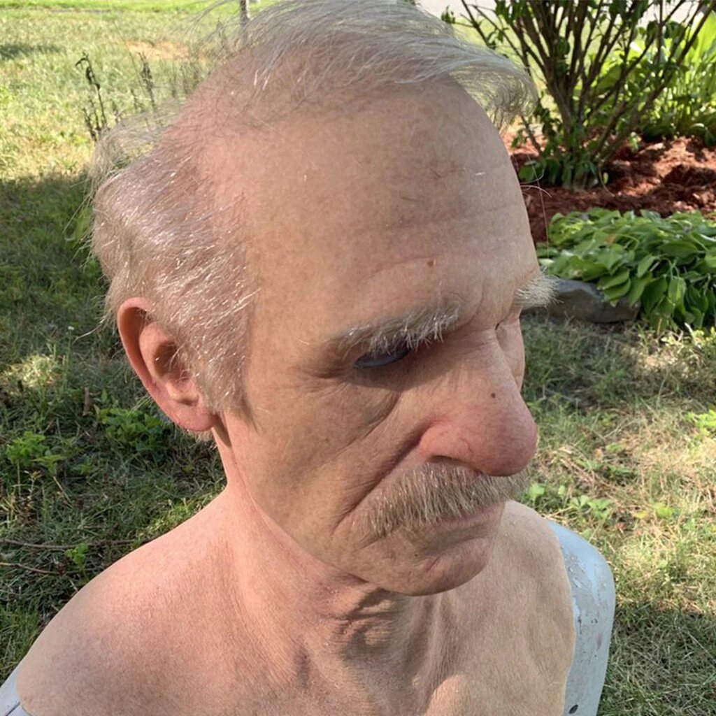 Old Man Halloween Mask | Realistic Movable Mouth | Natural Latex | Comfortable Fit
