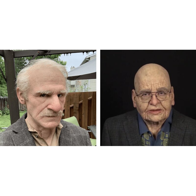 Old Man Halloween Mask | Realistic Movable Mouth | Natural Latex | Comfortable Fit