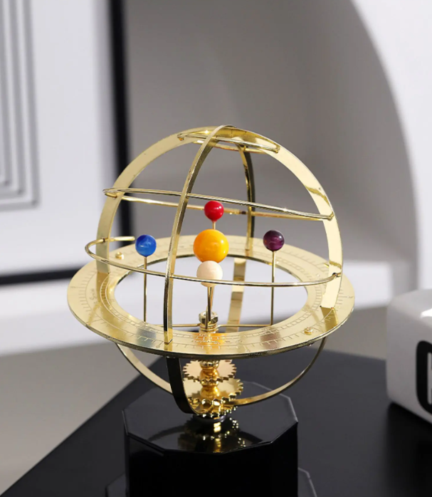 Orrery Model | Solar System Desktop Tower | Mechanical Orbital Movement | 7 in Height