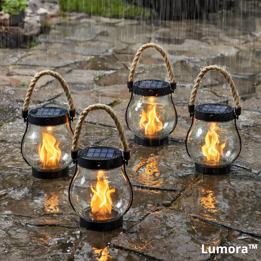 Outdoor Solar Lantern | Realistic Flickering Flame | Dusk Sensor & Weatherproof | 12-Hour Runtime