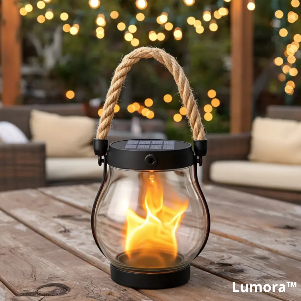 Outdoor Solar Lantern | Realistic Flickering Flame | Dusk Sensor & Weatherproof | 12-Hour Runtime