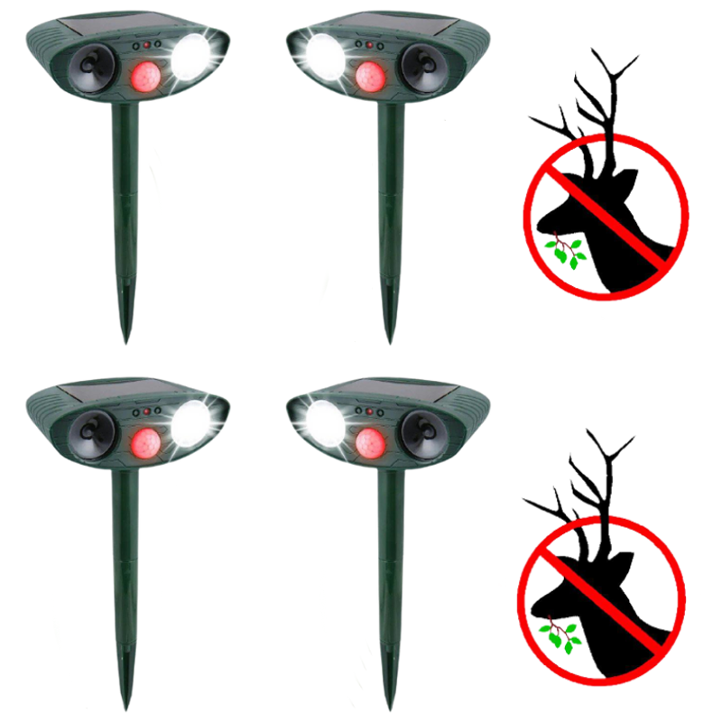 Outdoor Ultrasonic Pest Repeller | Solar Motion-Activated | 30 ft Range