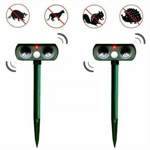 Outdoor Ultrasonic Pest Repeller | Solar-Powered Motion-Activated | PIR Sensor & 30 ft Range