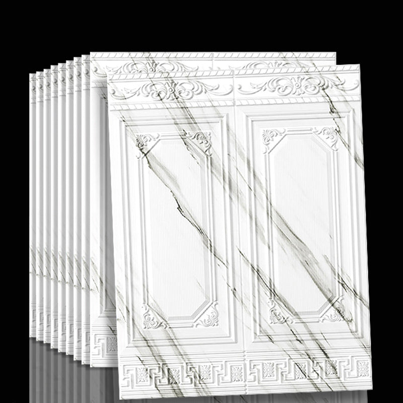 Peel & Stick Wall Panels | 3D Embossed Tin Back | Vinyl 10-Piece Set | Waterproof