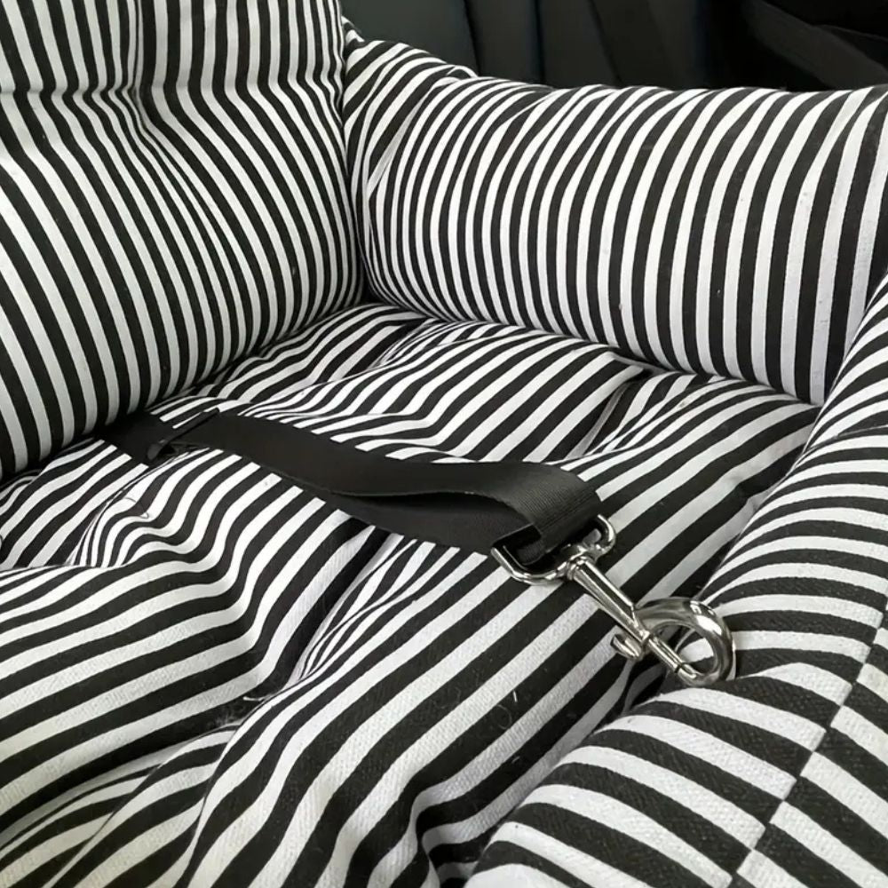 Pet Car Seat for Dogs & Cats | Dual-Layer Cushion | Non-Slip Base & Adjustable Straps
