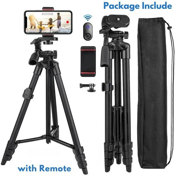 Phone Tripod Stand | 3-in-1 Selfie Stick, Extends to 140cm | Bluetooth Remote