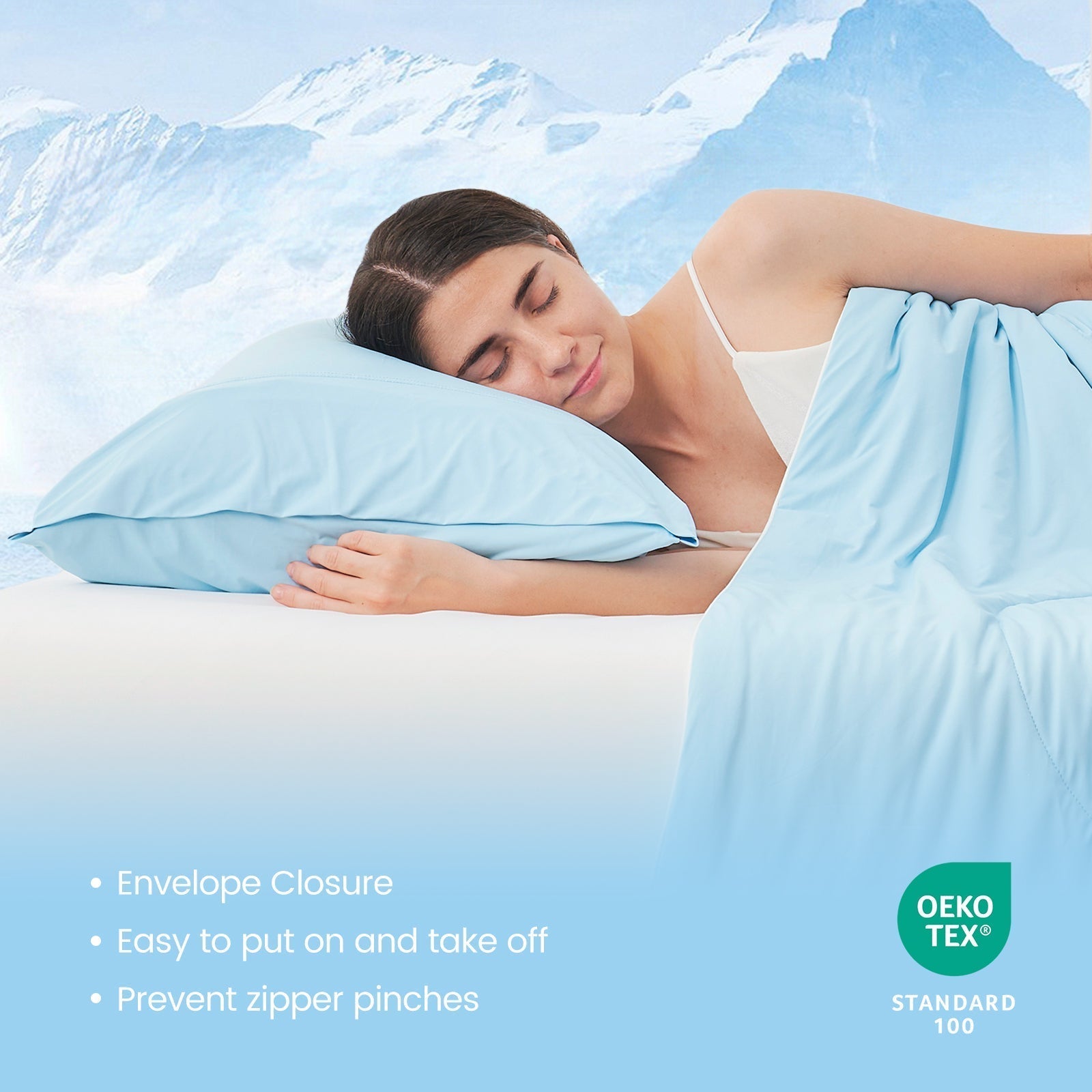 Pillowcases for Hot Sleepers | Japanese Cooling Fabric | 2-Pack | Breathable Night Sweat Reduction