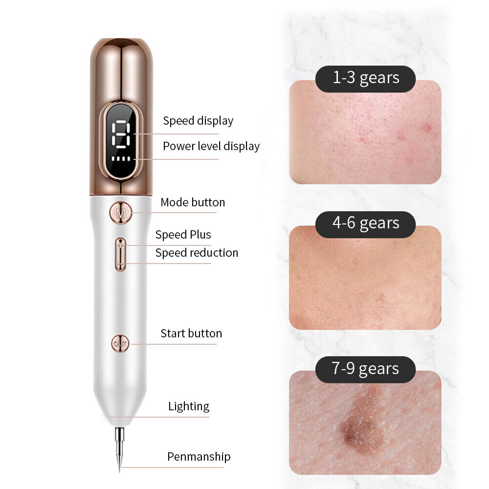 Plasma Skin Pen | 9-Level Intensity | Fine Needle Tips | At-Home Use