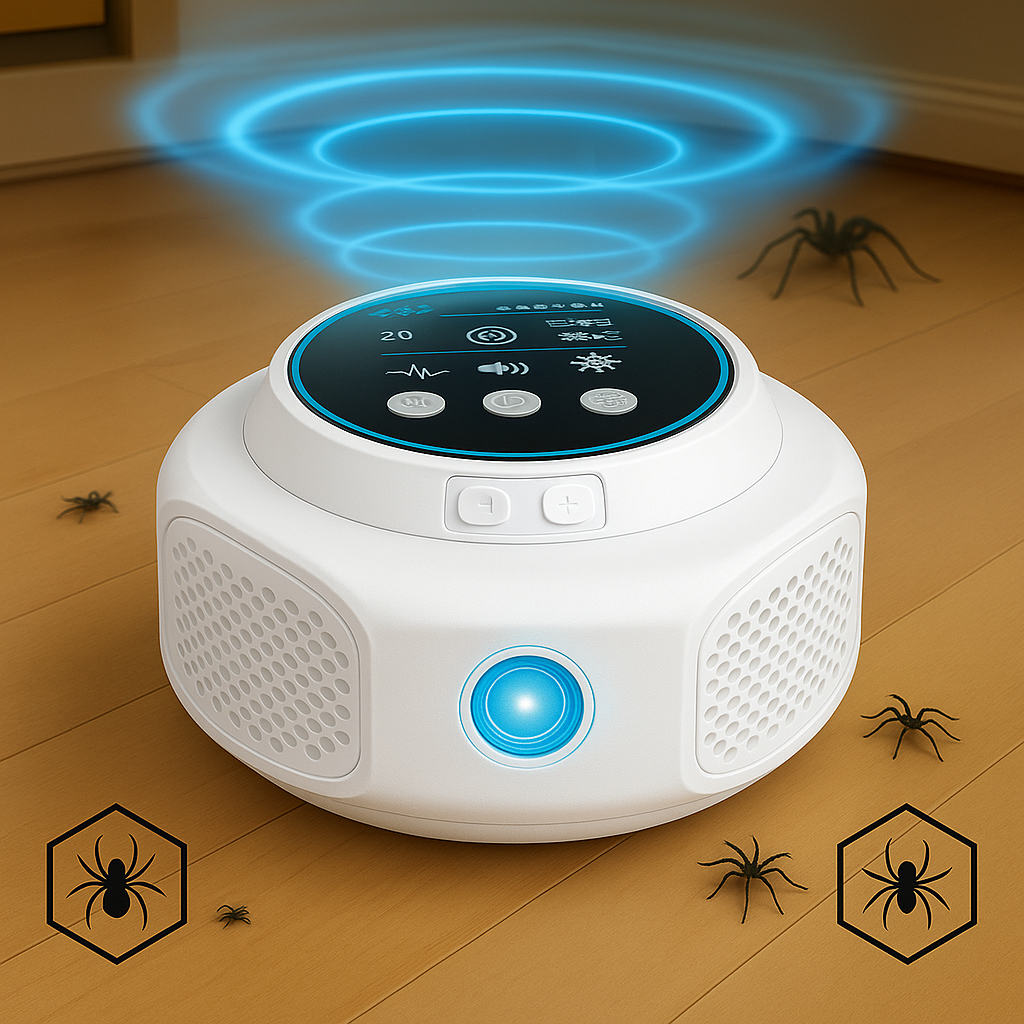 Plug-In Ultrasonic Spider Repeller | Chemical-Free & Pet-Safe | 3,200 sq ft Coverage