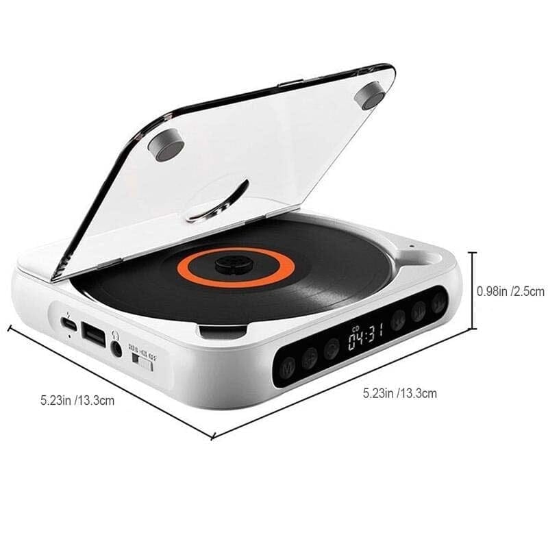 Portable CD Player | Bluetooth & Wired Playback | Up to 6-Hour Battery