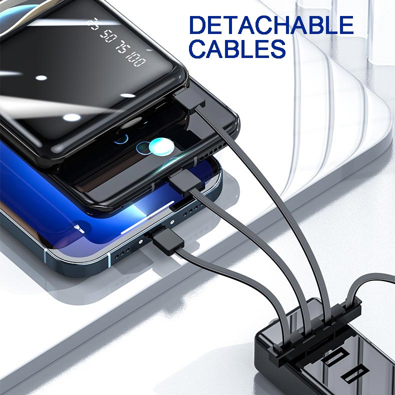 Portable Power Bank | Fast Charge | Built-In Lightning, USB-C & Micro-USB | High Capacity