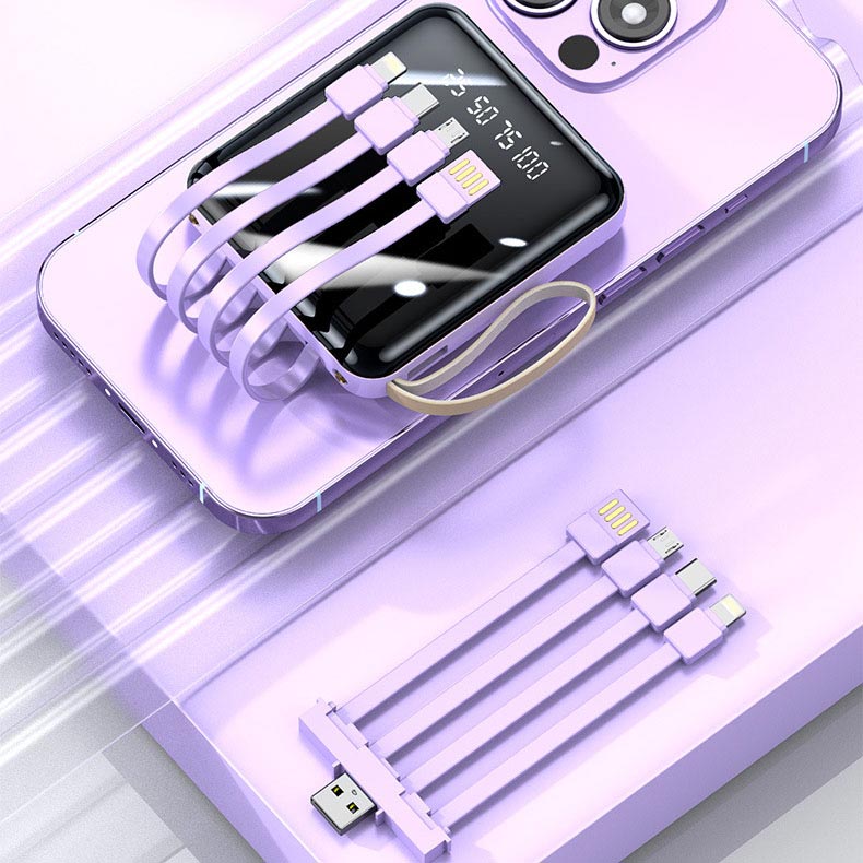 Portable Power Bank | Fast Charge | Built-In Lightning, USB-C & Micro-USB | High Capacity