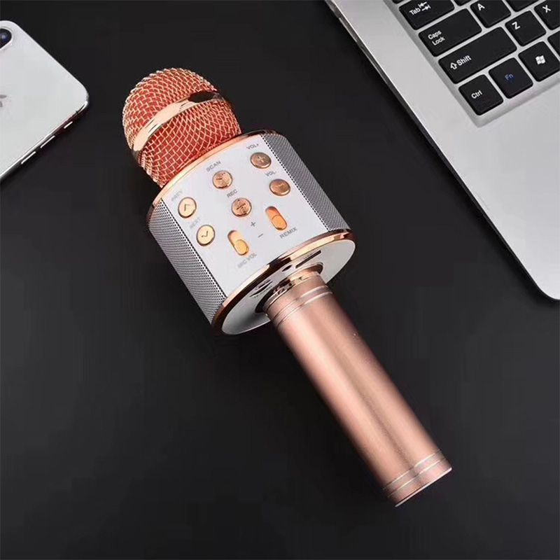 Portable Wireless Karaoke Microphone | Stereo Speakers & Reverb | Bluetooth, AUX & USB Playback