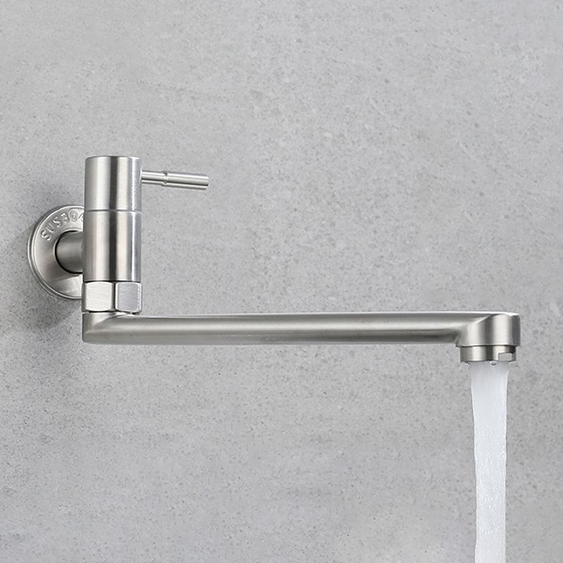 Pot Filler Faucet | Low-Profile Swivel Spout | Stainless Steel Single Handle | Lead-Free