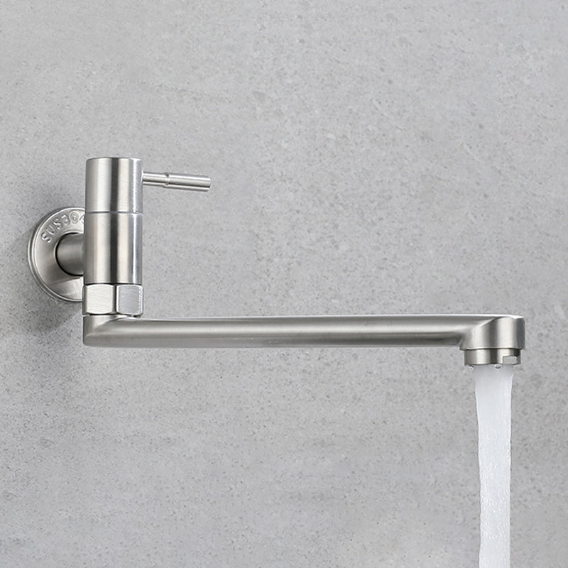 Pot Filler Faucet | Low-Profile Swivel Spout | Stainless Steel Single Handle | Lead-Free