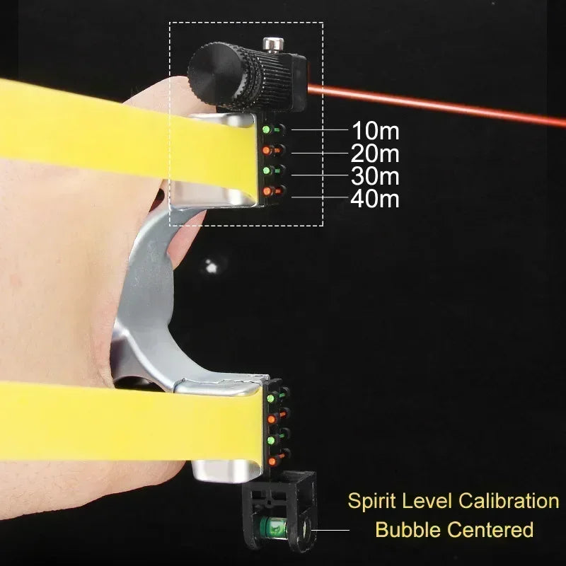 Precision Slingshot | Laser Sight & Built-In Level | Non-Slip Grip