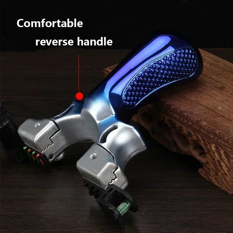 Precision Slingshot | Laser Sight & Built-In Level | Non-Slip Grip
