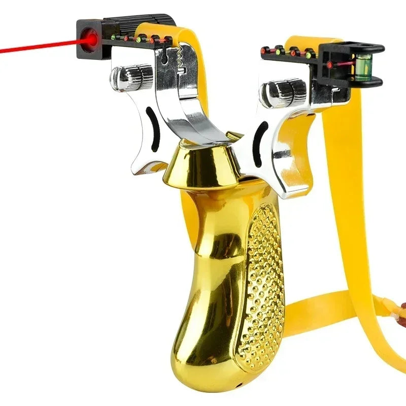 Precision Slingshot | Laser Sight & Built-In Level | Non-Slip Grip