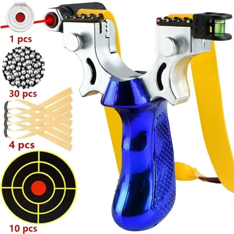 Precision Slingshot | Laser Sight & Built-In Level | Non-Slip Grip