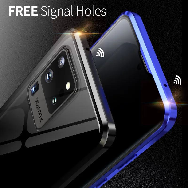 Privacy Phone Case | Magnetic Metal Frame & Tempered Glass | Clear Back & Scratch-Resistant