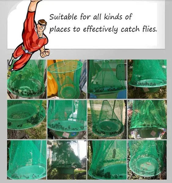 Ranch Fly Trap for Livestock | Hanging Mesh Funnel | Weather-Resistant Mesh & Wire | Chemical Free