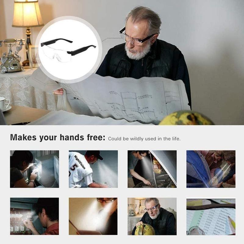 Reading Magnifying Glasses | Built-In LED Lights | USB Rechargeable | Reduce Eye Strain