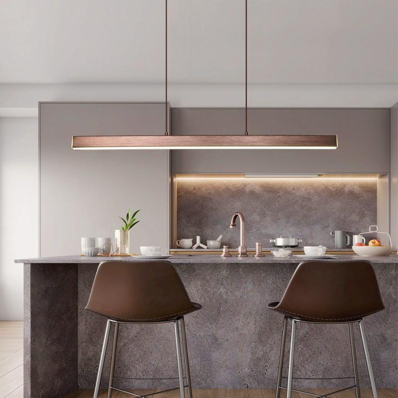 Rectangular LED Pendant Light | Slim Linear Minimalist | Adjustable Height | Energy-Efficient
