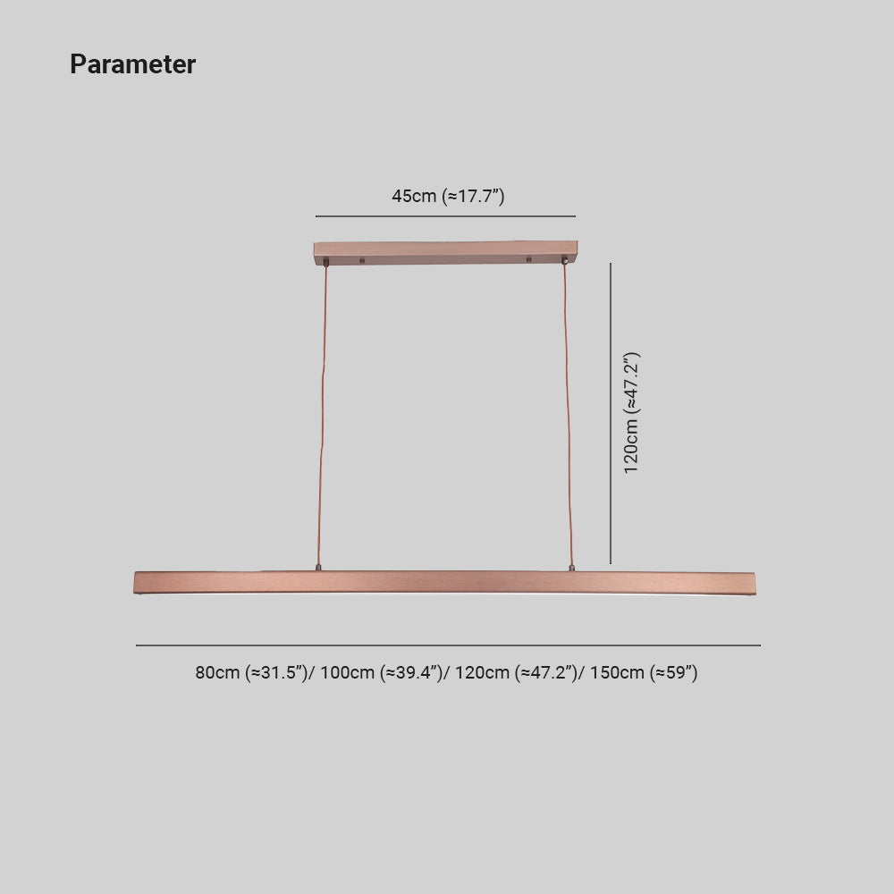 Rectangular LED Pendant Light | Slim Linear Minimalist | Adjustable Height | Energy-Efficient