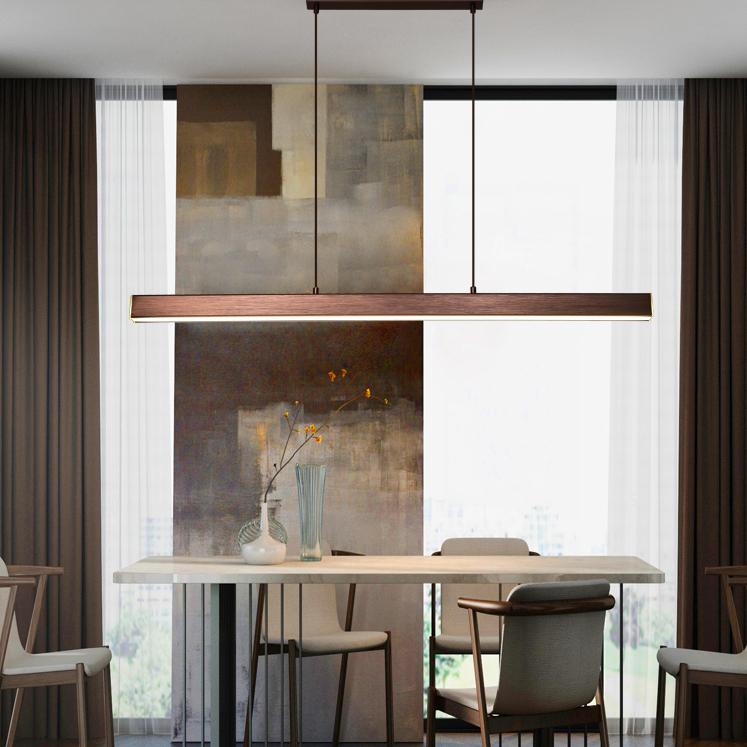 Rectangular LED Pendant Light | Slim Linear Minimalist | Adjustable Height | Energy-Efficient