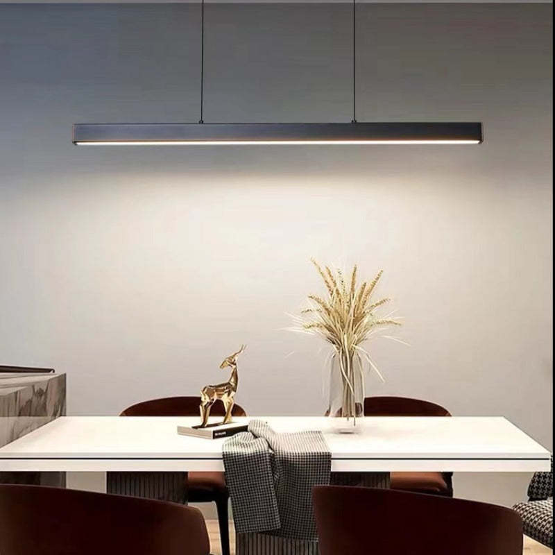 Rectangular LED Pendant Light | Slim Linear Minimalist | Adjustable Height | Energy-Efficient
