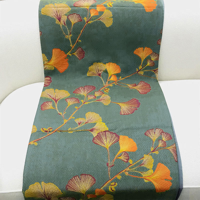 Reversible Quilt | Jacquard Ginkgo Pattern | Cotton, Soft & Cozy