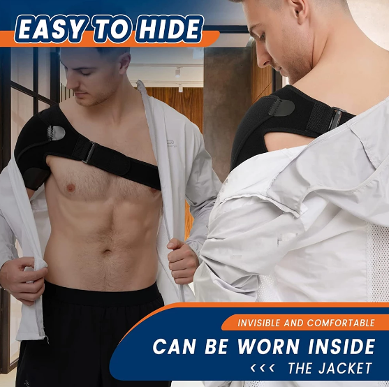 Shoulder Support Brace | Adjustable Compression & Stabilizer | Breathable Neoprene, Reversible Fit