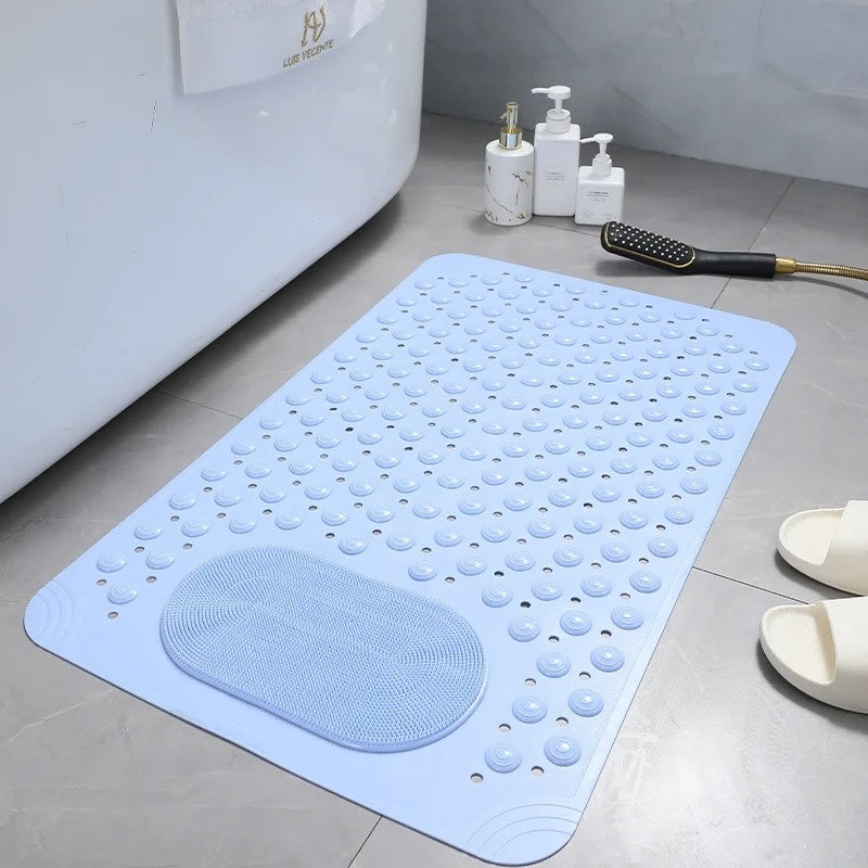 Shower Mat | Non-Slip with Built-In Foot Scrubber | Durable Rubber & Strong Suction Cups