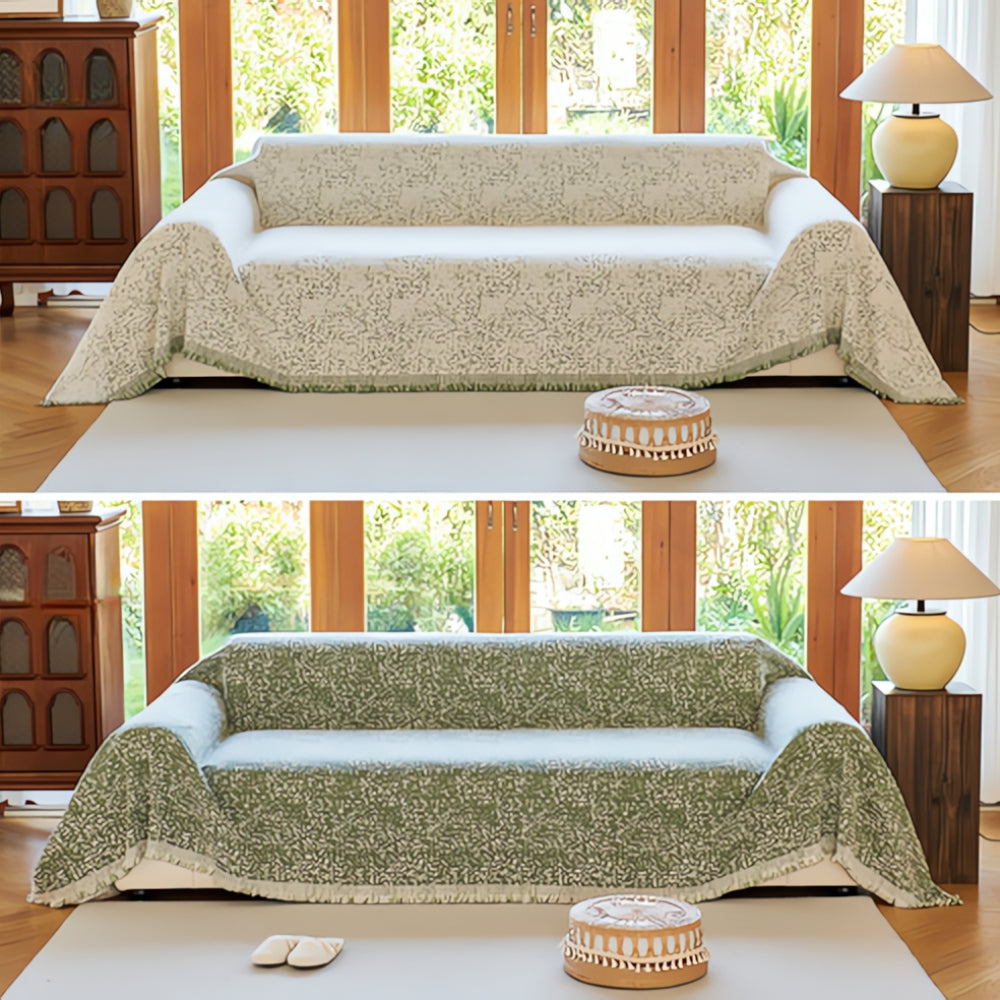 Sofa Cover | Nordic Reversible Design | Microfiber & Machine-Washable | Upholstery Protection